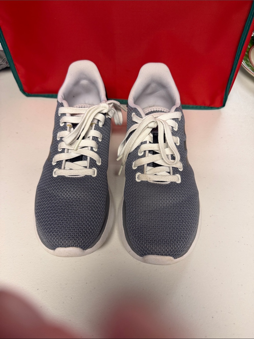 adidas Gray Mesh Athletic Sneakers with White Accents sz 10